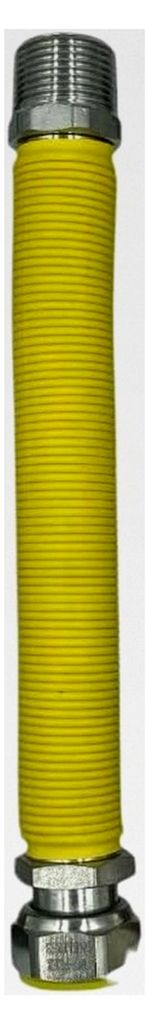 Flexible Gaskupplung für Heizkessel 1/2" und 3/4" | Gelb beschichtet und ausziehbar | Längen von 130 bis 420 mm | Dichtungen inklusive | Anschlus...