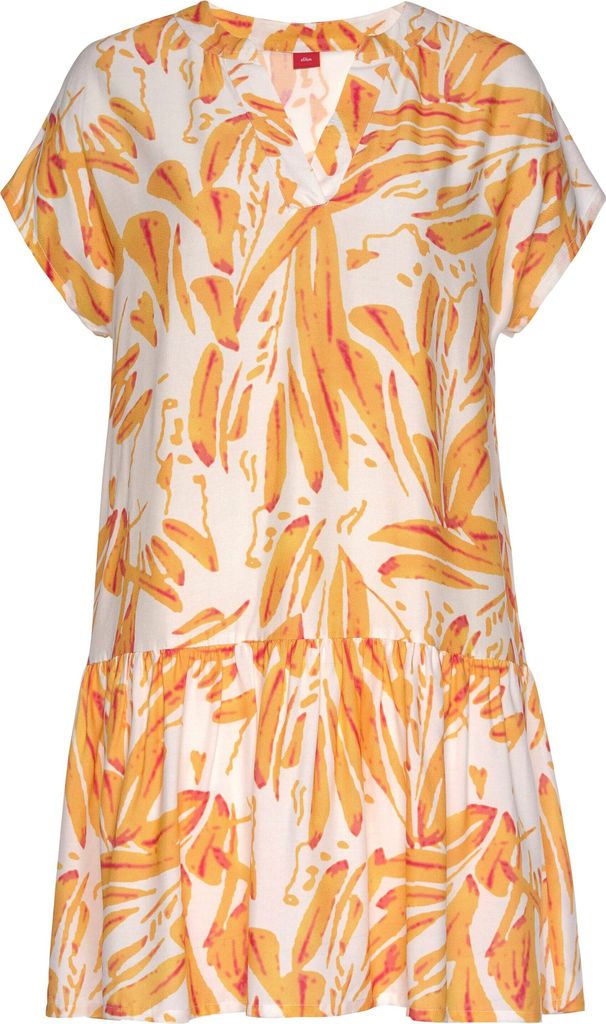 s.Oliver Blusenkleid orange-creme-bedruckt Größe 38 Produktbild 
