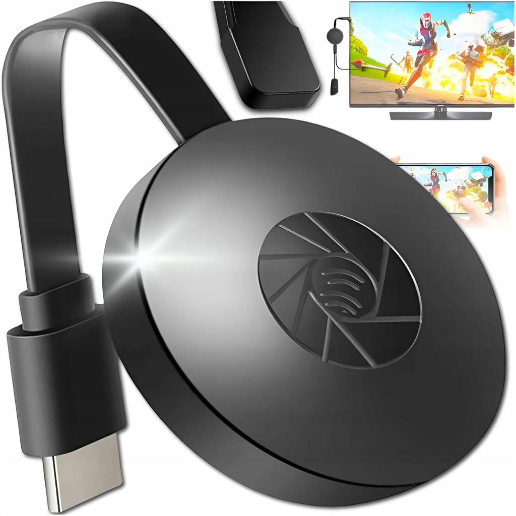 Drahtloser HDMI WiFi Adapter Full HD – Screen Mirroring TV Dongle – 2in1 Chromecast Alternative – USB-C Stromversorgung – AirPlay & Miracast