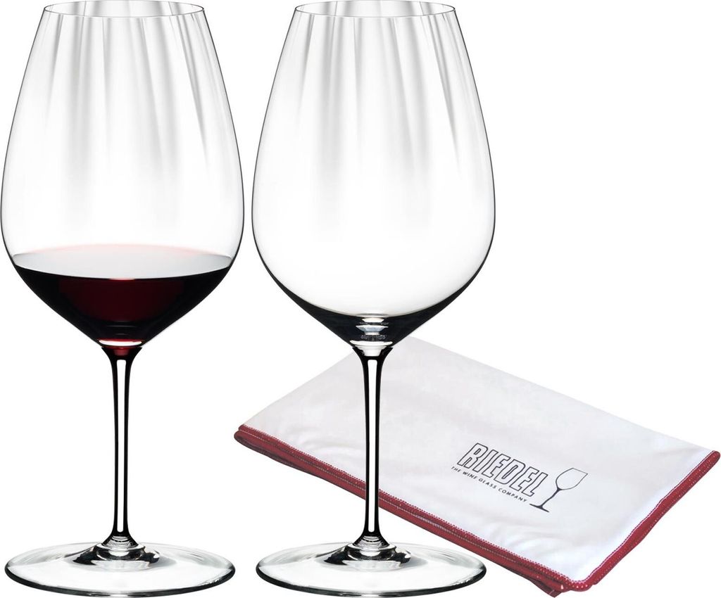 Riedel PERFORMANCE Cabernet Merlot Glas 2er Set + Poliertuch