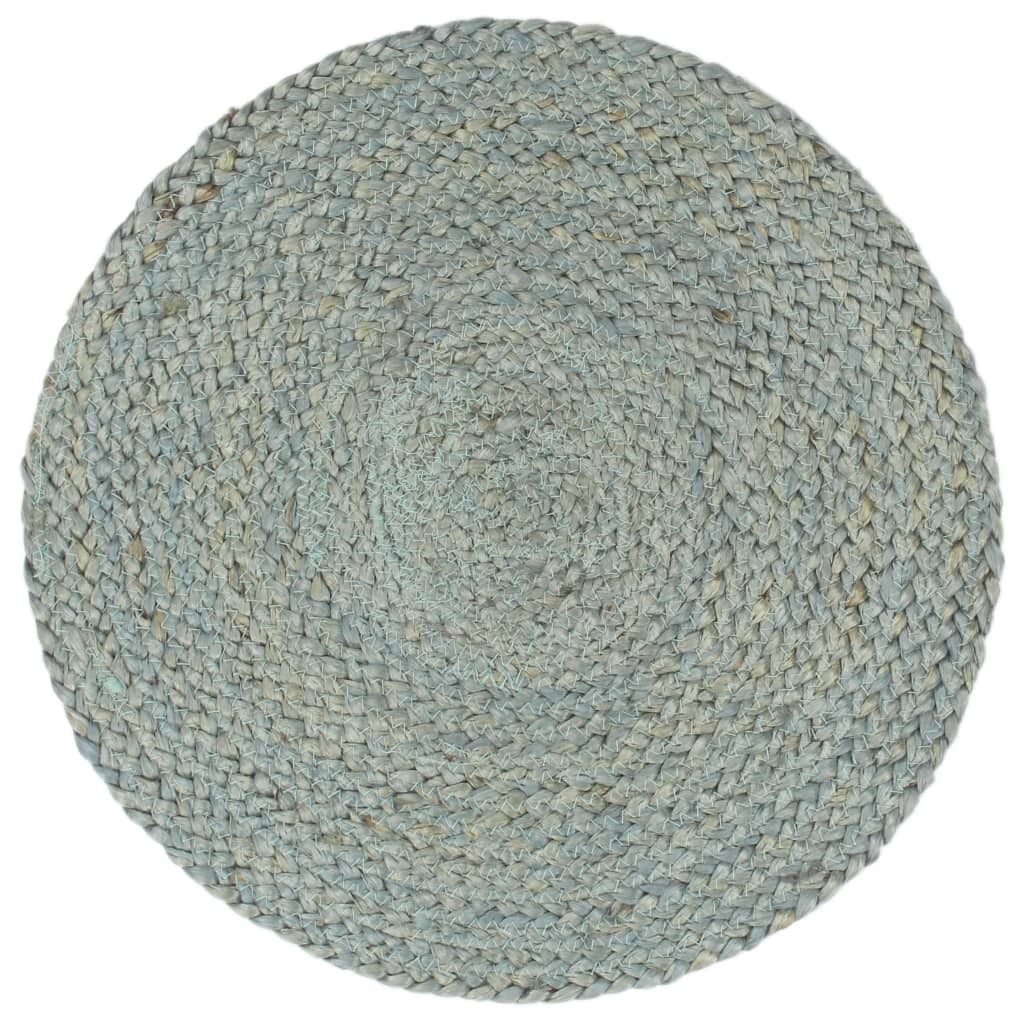 vidaXL Sets de table 6 pcs. Uni Vert Olive 38 cm Rond Jute Image du produit 