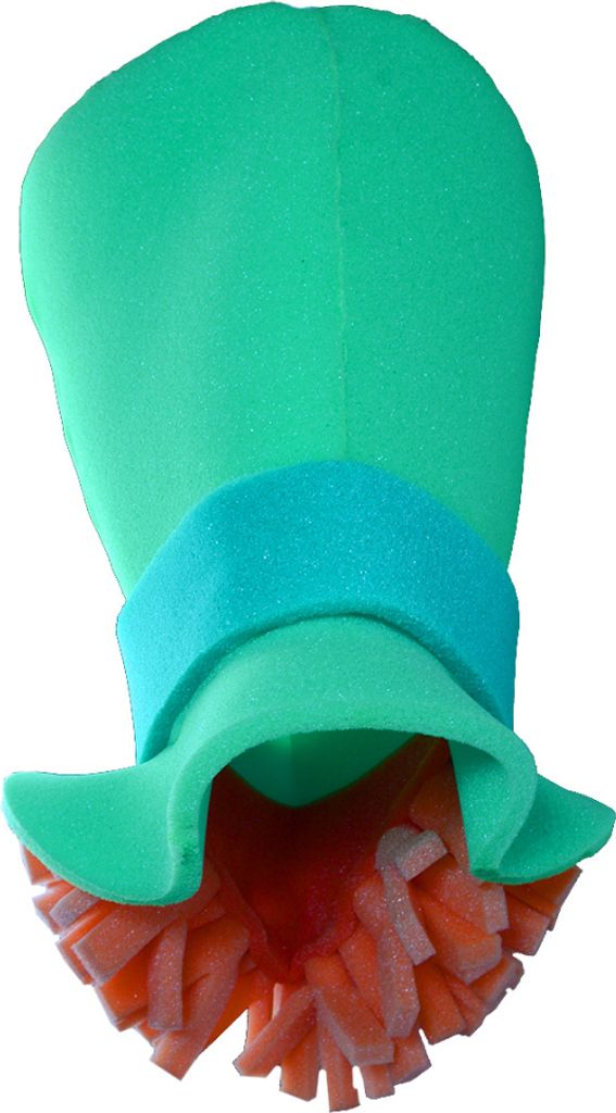 Grüner Kobold Schaumstoffhut mit roten Haaren als Produktbild 