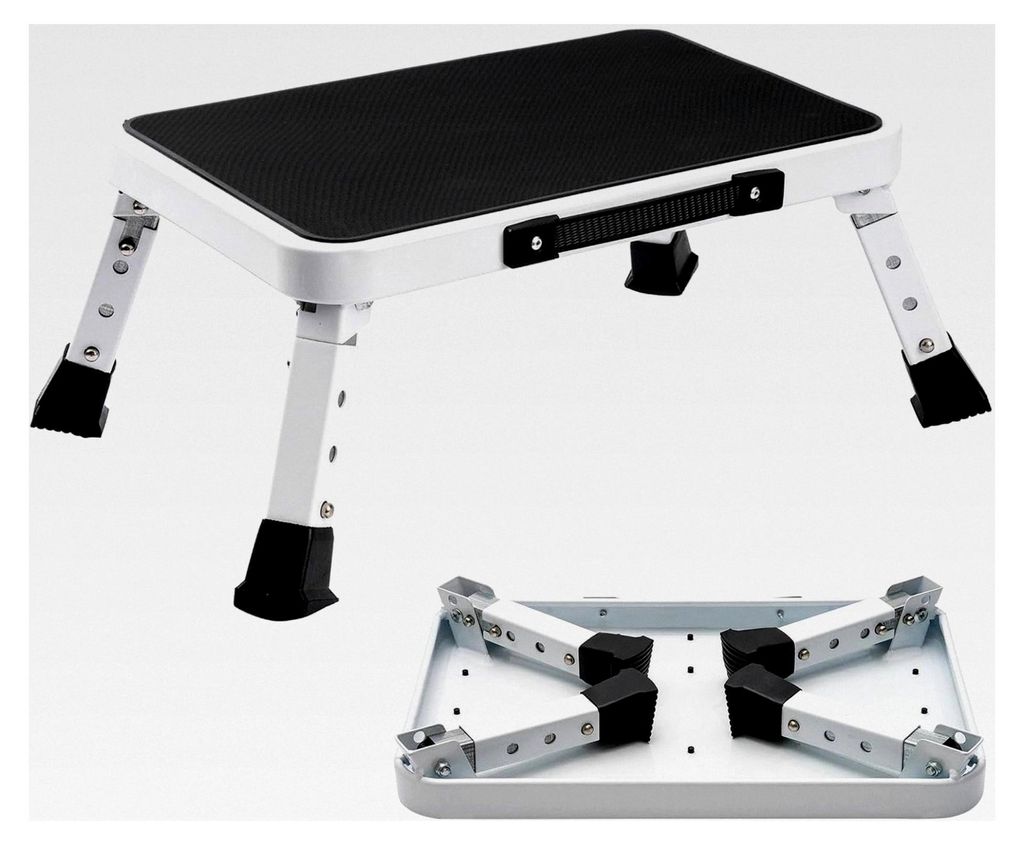 Klapphocker, Tritthocker, Falthocker, Klapptritt, Fußbank, Fußhocker, Tritthocker für Erwachsene, Step Stool für Küche und Büro