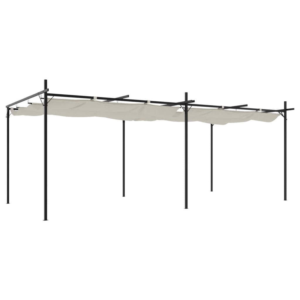 vidaXL Pergola mit Schiebedach Creme 589x292x230 cm Produktbild 