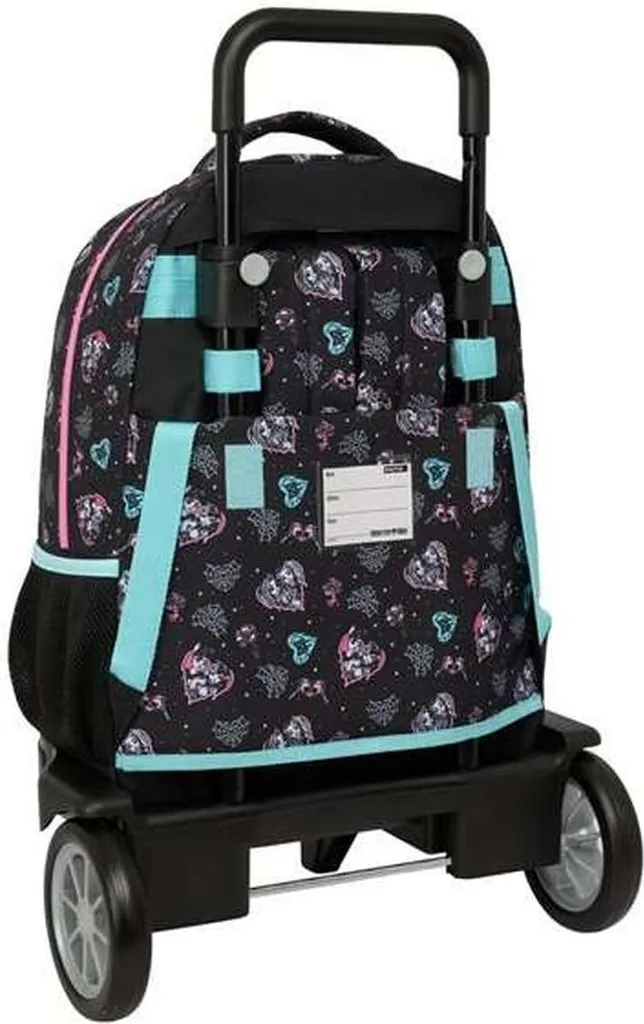 Cartable Monster High Ergonomique Noir - Sac à Dos Large Multi-Compartiment