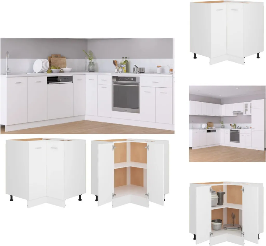 Mobile Base ad Angolo Bianca vidaXL 75,5x75,5 cm per Cucina