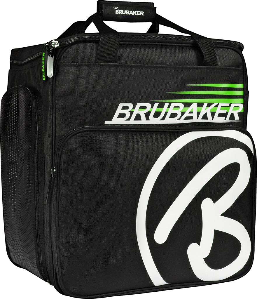 BRUBAKER Super Champion Skischuhtasche Helmtasche Skischuhrucksack Schwarz Grün