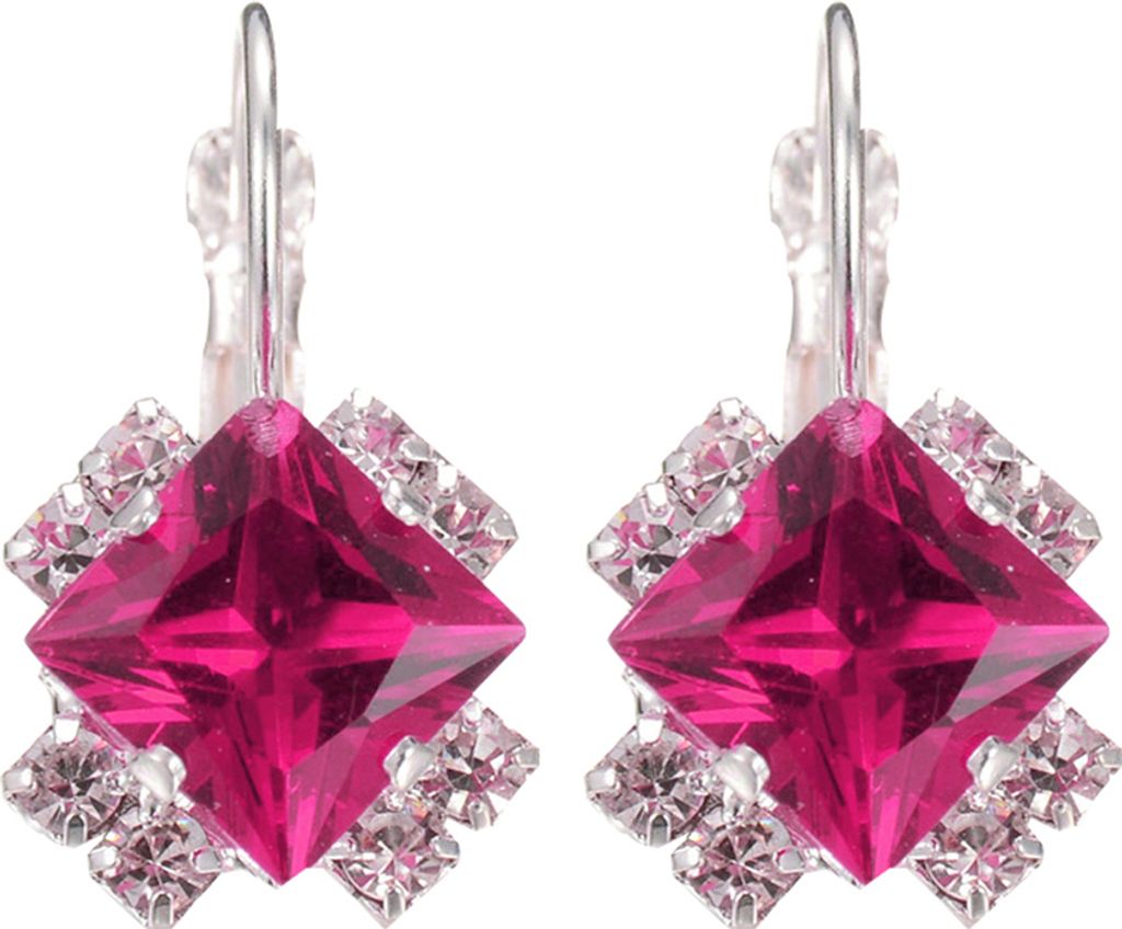 Modische Damen-Ohrringe mit glänzendem Strassstein, Hochzeit, Verlobung, Schmuck-Rosa