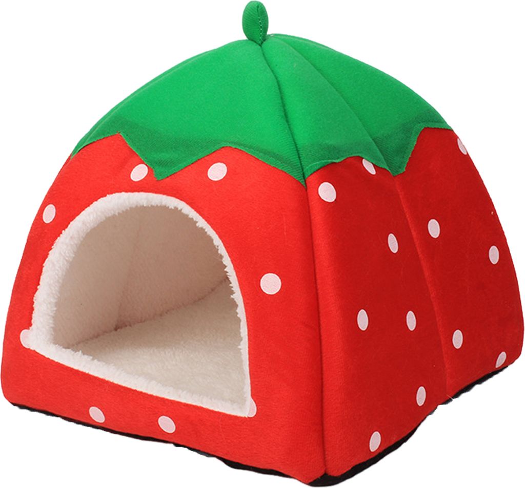 Erdbeer-Hamsterhaus, Meerschweinchen-Versteck, Kleintierbett, Zwergkaninchen, Chinchilla, Igel, Frettchen, Versteck, Hütte, Käfigzubehör für He...