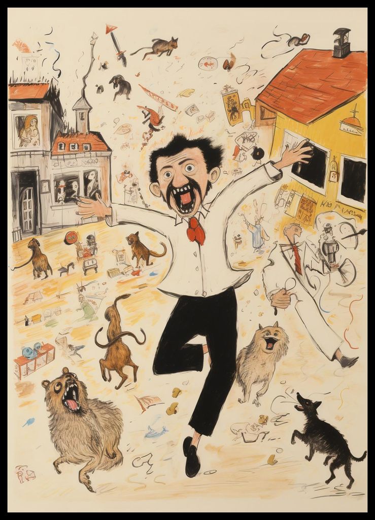 Plakat 50x70cm Chaos in der Stadt