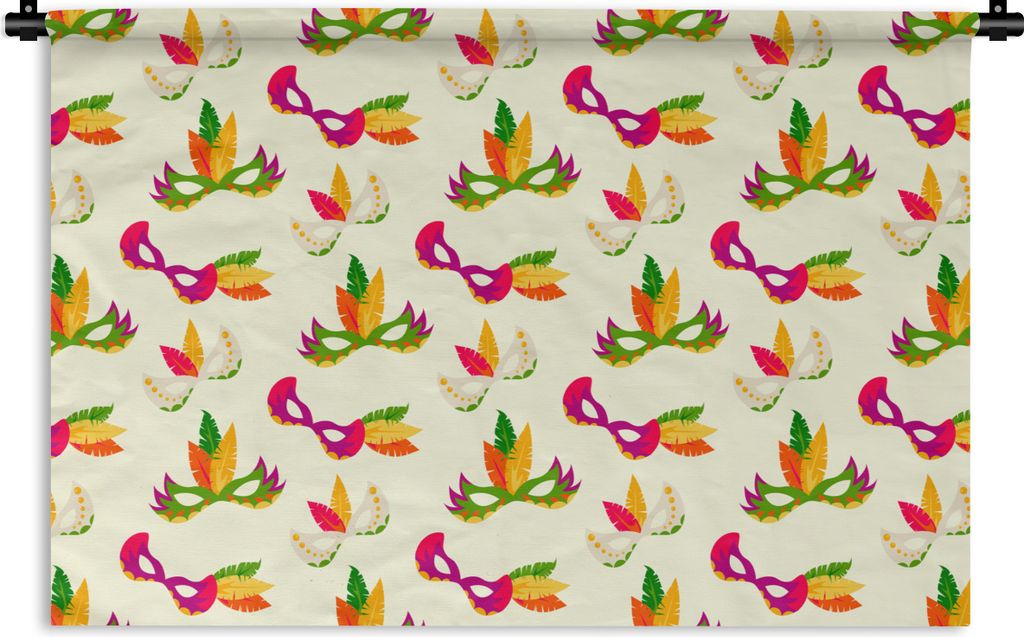 MuchoWow Wandteppich Wandbehang Karneval - Masken 150x100 cm Tapisserie Dekoration Wandtuch - Waschbar - Tapisserien - Wand-Decke