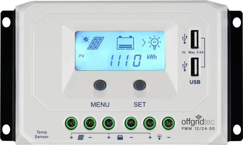 Offgridtec PWM Pro Laderegler 12V/24V 30A USB