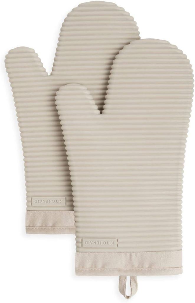 2 Stück Ofenhandschuhe aus geripptem Silikon, Produktbild 