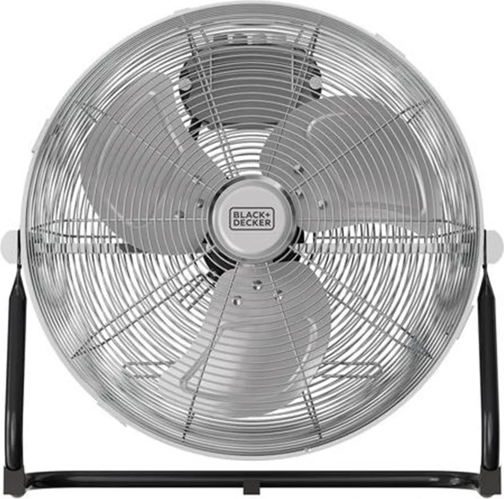 Brasseur d'Air Puissant 60W et Ventilateur de Sol Métallique Noir 35cm