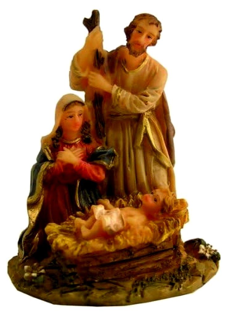Heilige Familie Block, Höhe 5,5 cm, handbemalt