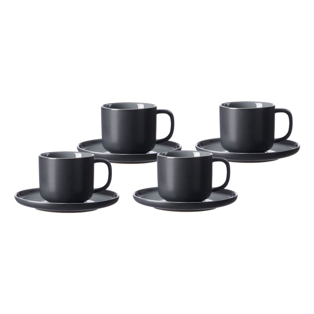 Ritzenhoff & Breker Jasper Set 6 Tazze Da Caffè: Grigio/Blu, 250 Ml, In Gres, Lavabili In Lavastoviglie, Design Purista Con Doppia Smaltatura - 2