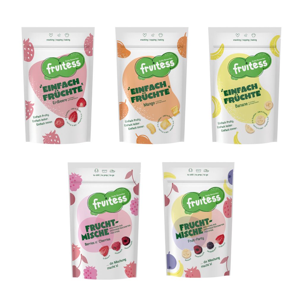 Gefriergetrocknete Früchte FRUITESS 5er-Set, Büro Produktbild 