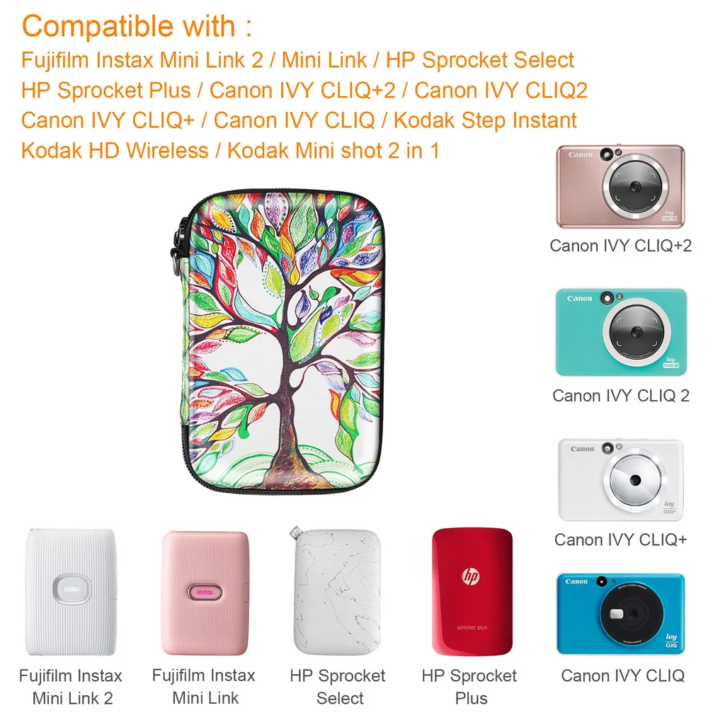 Housse Rigide Instax Mini Link - Coque Antichoc Imprimé Love Tree HP - 2