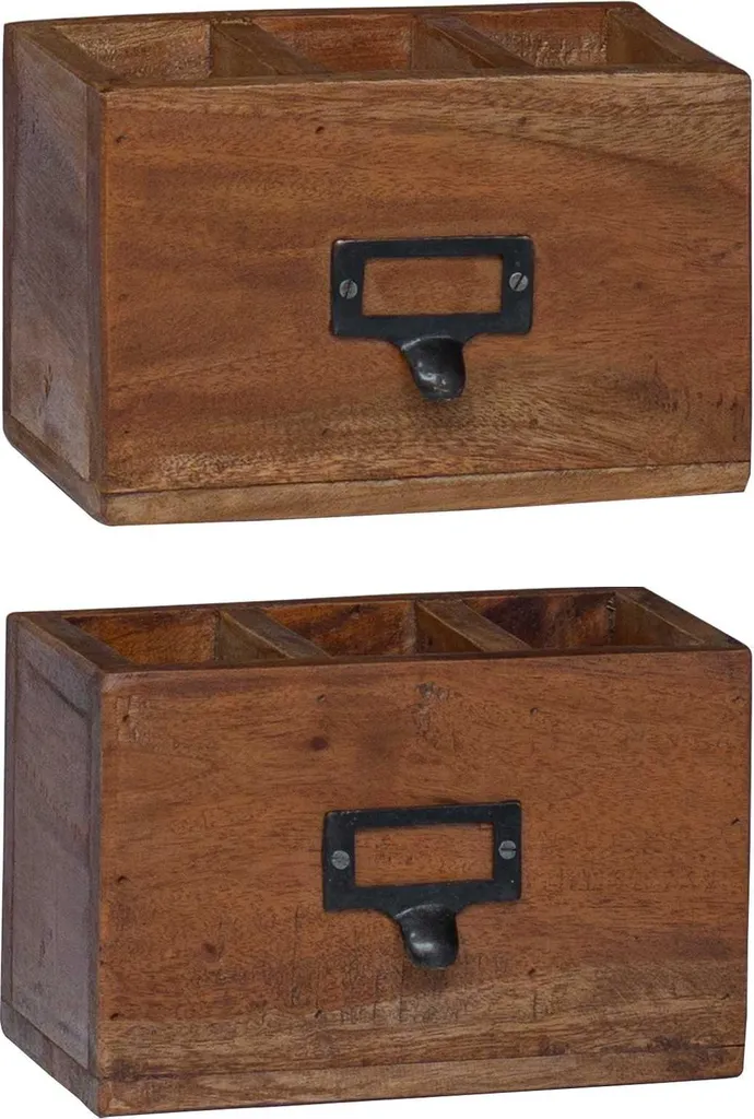 vidaXL Astuccio Matite Legno Mogano 18x10x12 cm | Casa e Studio