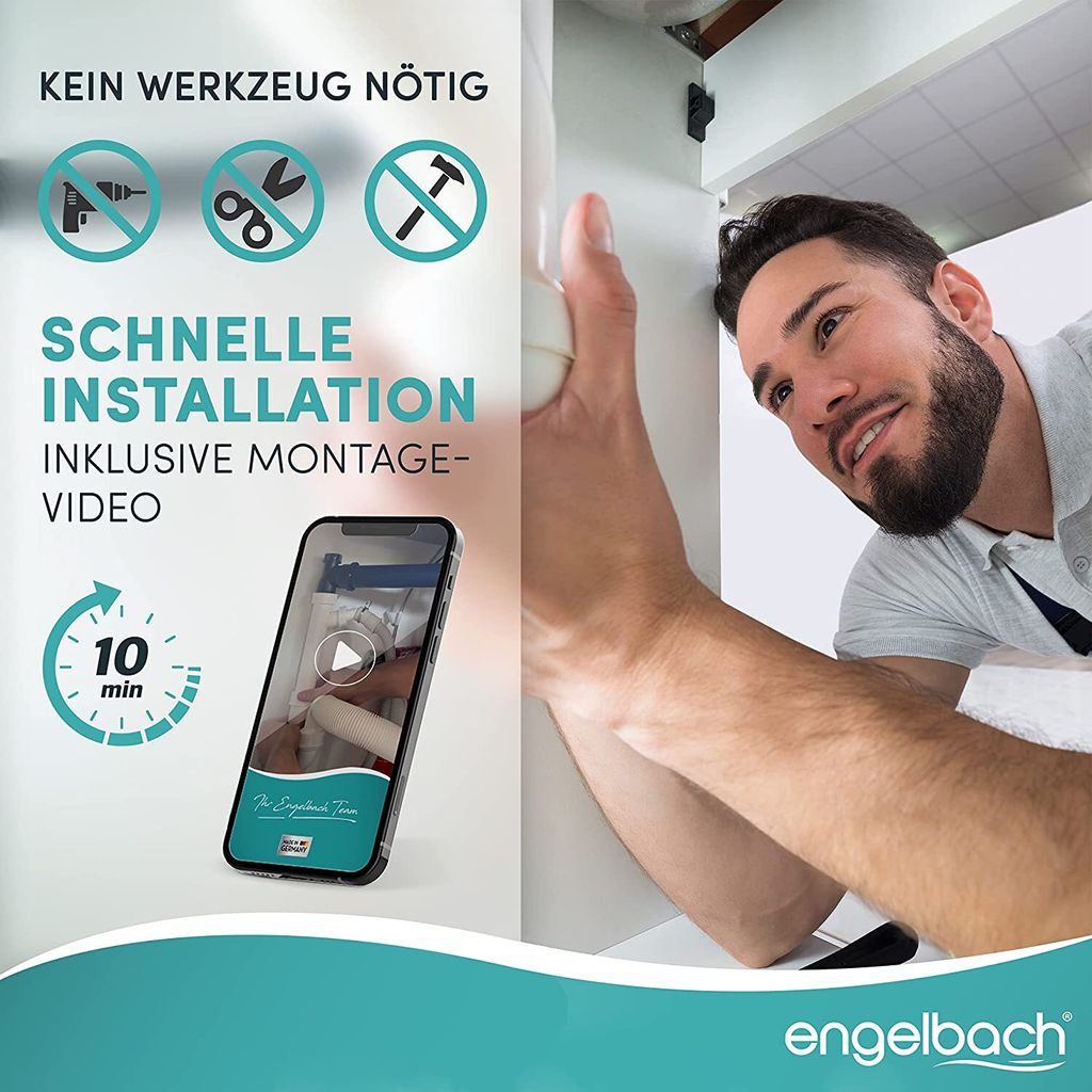 Engelbach Raumsparsiphon für Waschbecken - Siphon 1 1/4" x Produktbild 4