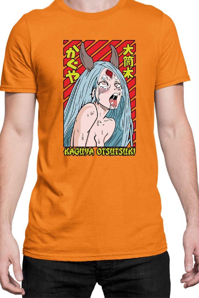 Herren T-Shirt Japan Manga Anime Comics Animation Naruto Kaguya, Man 3XL / Orange