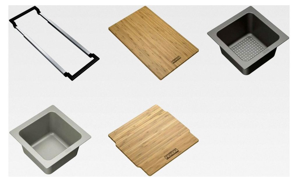 Universal Zubehör All-In Set 2 - Schneidebrett, Kunststoffeinsatz, Kunststoff-Box und Teleskopbrücke