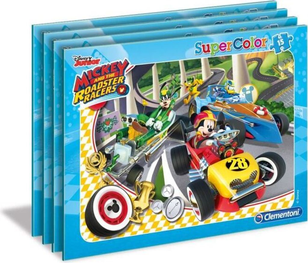 CLEMENTONI Puzzle Mickey und die Rennfahrer: Rennen 15 Stück
