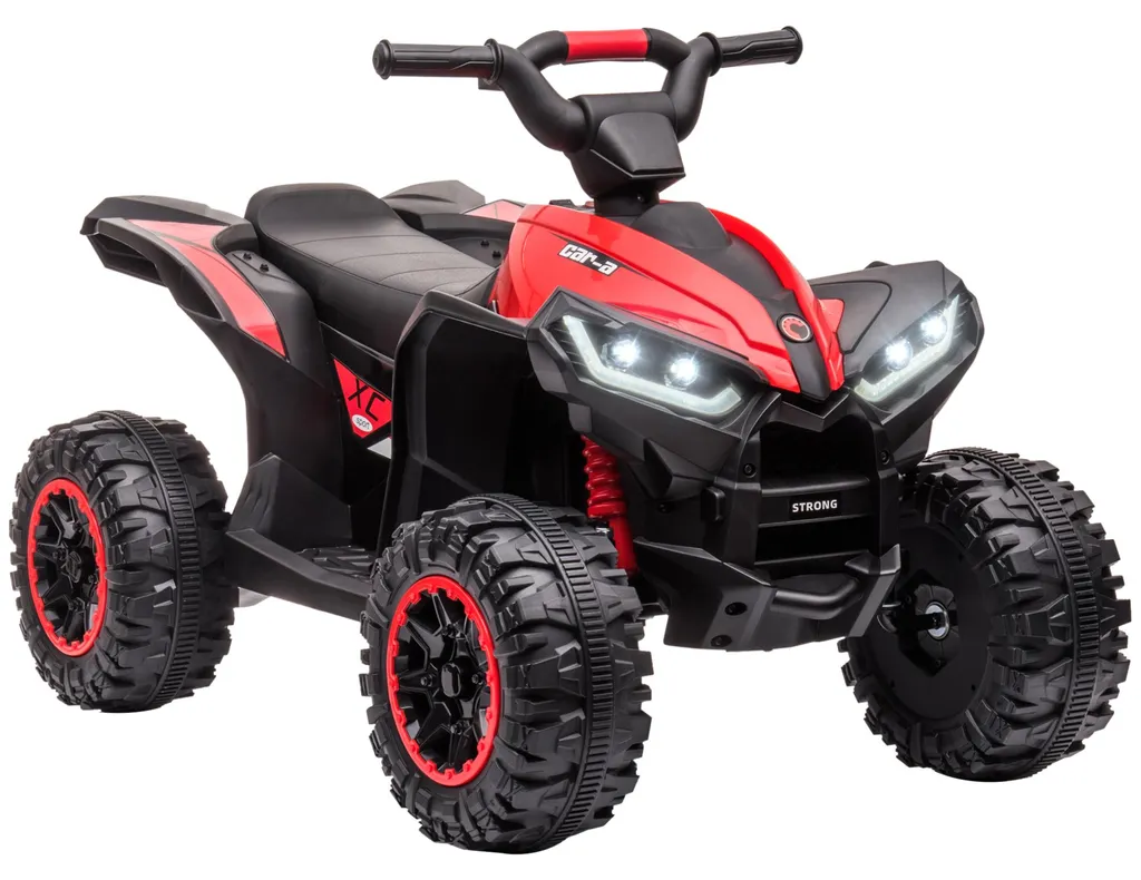 Quad 12V Enfant Sécurisé et Robuste, 2 Vitesses 3-6 km/h, Coloris Rouge