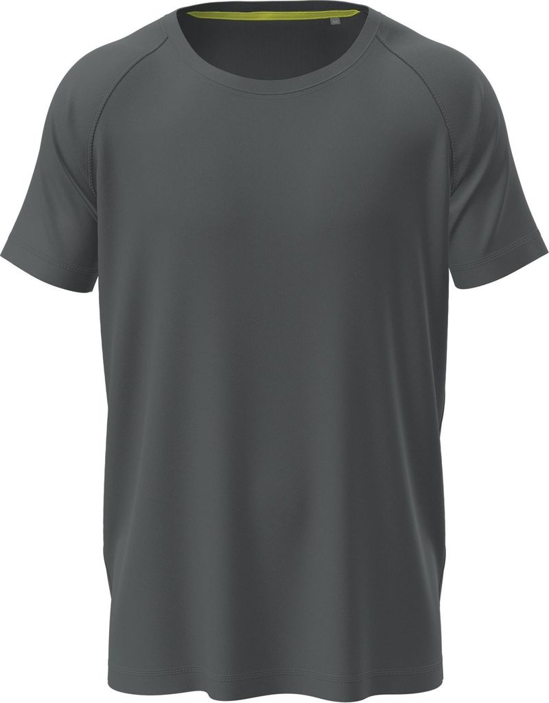 Stedman Herren Active Raglan Mesh T-Shirt AB343 (L) (Schiefergrau)