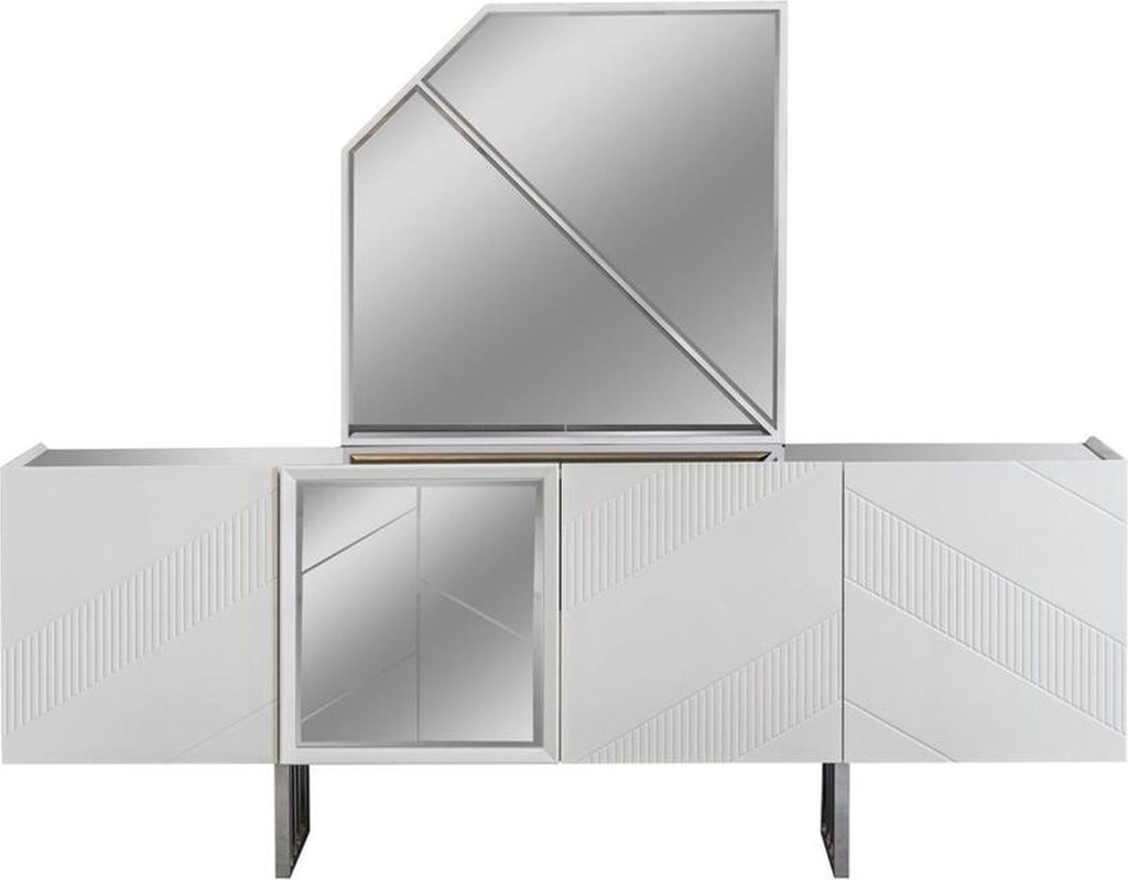 Hellgraue Anrichte Exklusive Kommode Wohnzimmer Sideboard Holz Möbel