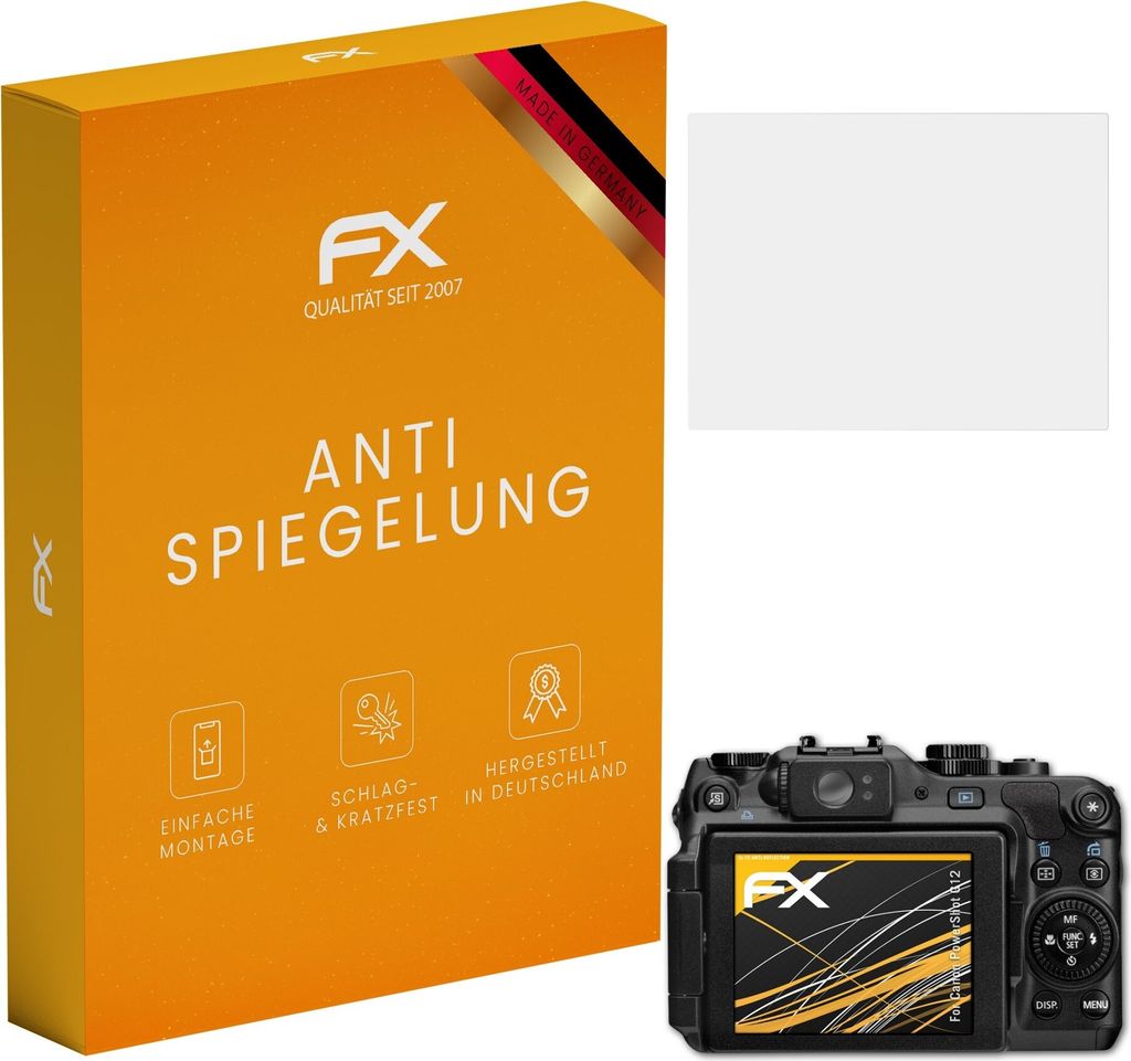atFoliX FX-Antireflex 3x Schutzfolie kompatibel mit Canon PowerShot G12 Displayfolie