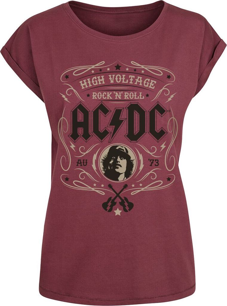 AC/DC T-Shirt Damen High Voltage - Rock 'N' Roll burgund XL