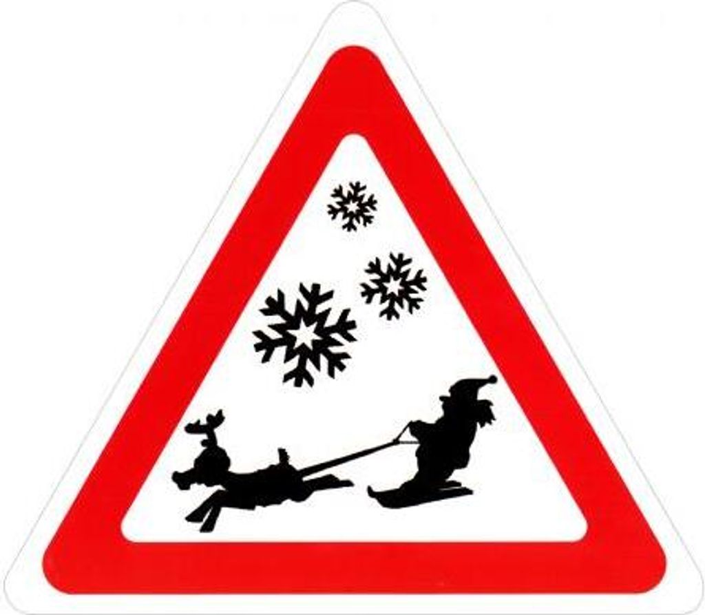 Schild Hinweisschild Vorsicht Weihnachtsmann auf Ski 308859/1 Gr. ca. 29,5cm x 34cm