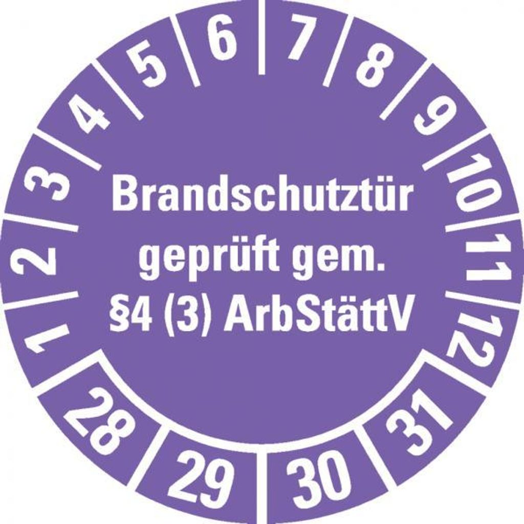 Dreifke® Prüfplakette Brandschutztür 28-31, violett, Produktbild 