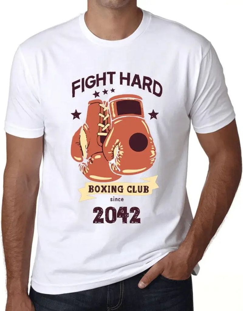 Herren Grafik T-Shirt Boxclub Kämpfen Sie hart seit 2042 – Boxing Club Fight Hard Since 2042 – Öko-Verantwortlich Vintage Jahrgang Kurzarm Lu...