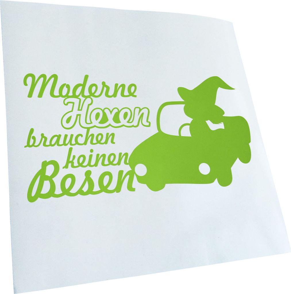 Kiwistar - Autoaufkleber - Moderne Hexen brauchen keinen Besen. Heckscheibenaufkleber - Aufkleber für Auto Kfz Fahrrad, LKW, Truck Mofa