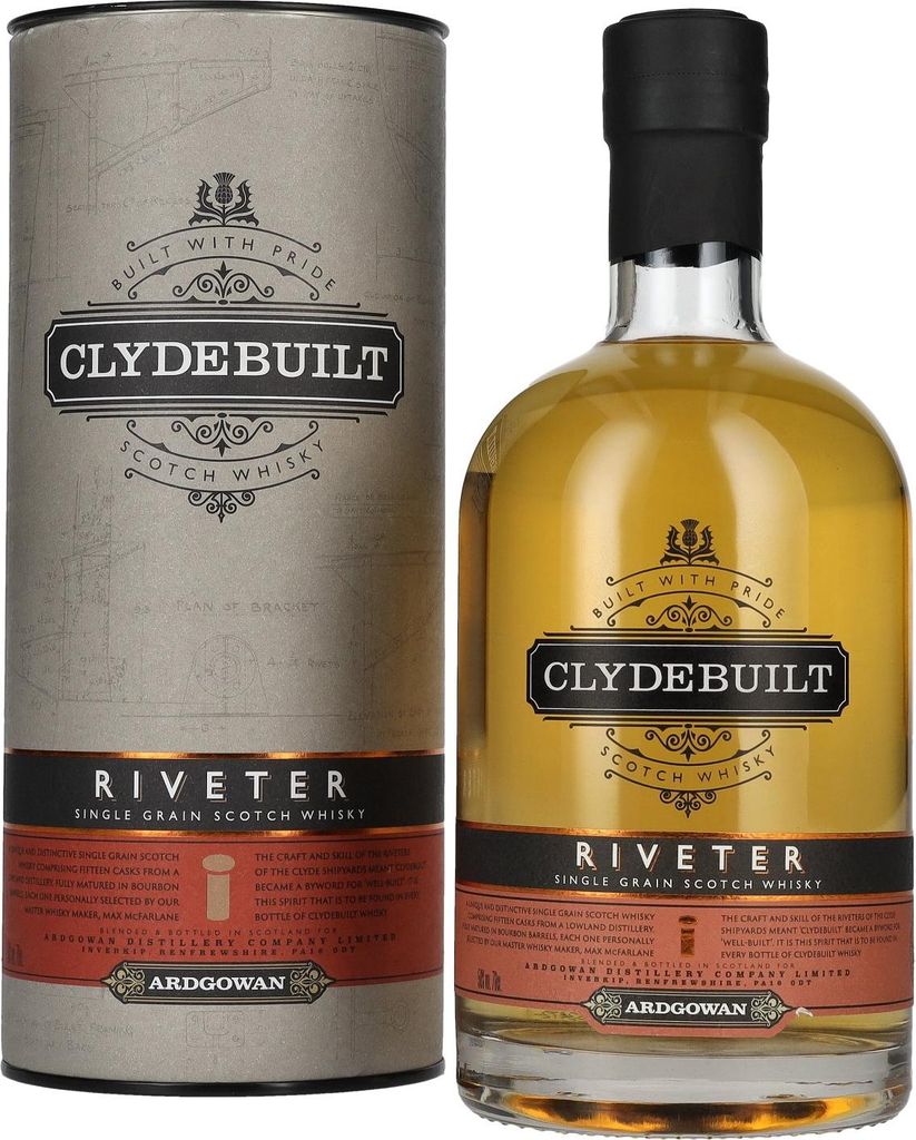 Ardgowan Clydebuilt RIVETER Single Grain Scotch Whisky 50% Vol. 0,7l in Geschenkbox
