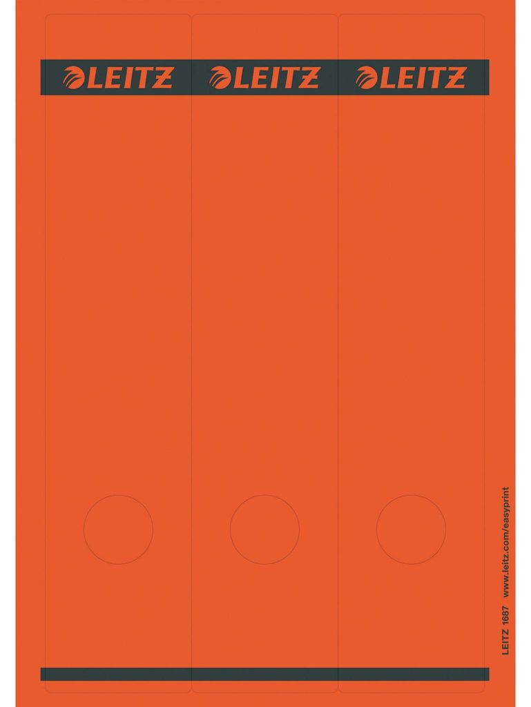 LEITZ Ordnerrücken Etikett 61 x 285 mm lang breit rot 75 Etiketten