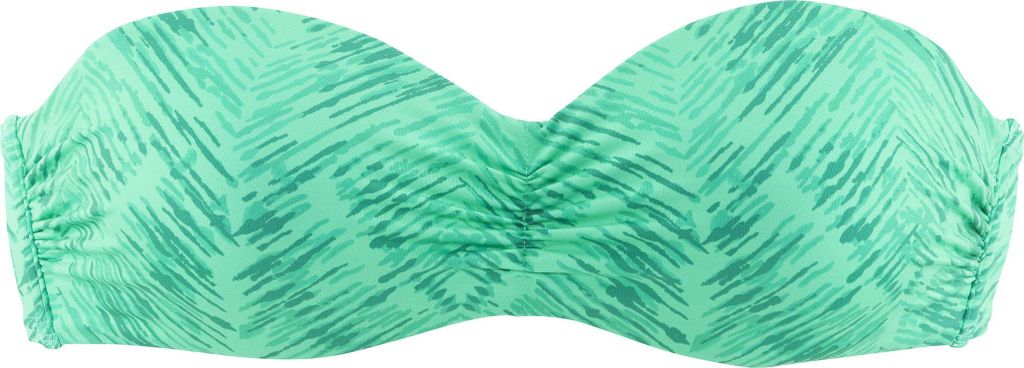 JETTE Bügel-Bandeau-Bikini-Top grün bedruckt Größe 40 Cup E