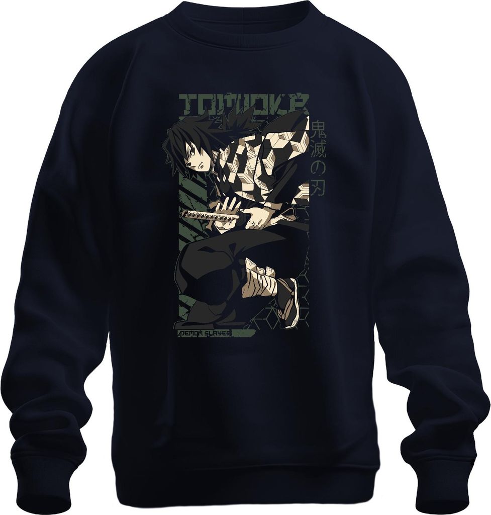 Giyu Tomioka Kimetsu no Yaiba Demon Slayer Anime Geschenk Uni Sweatshirt Pullover, Navy, 3XL