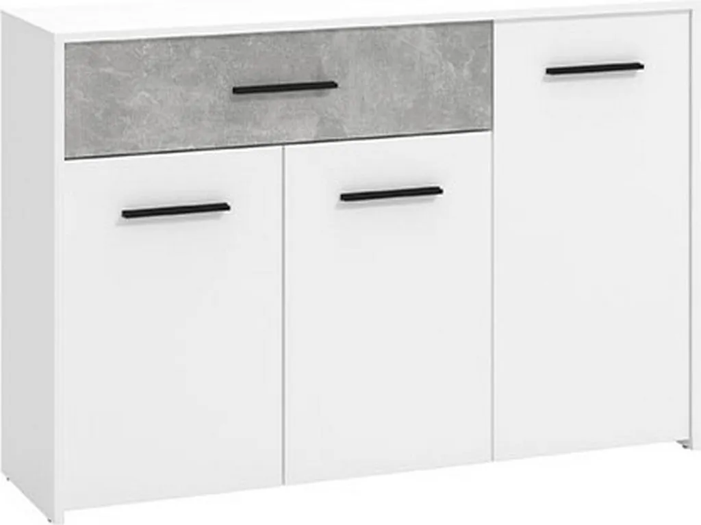 Buffet Sanza 119 cm Blanc Design Compact avec Tiroir de Rangement Chic - 8