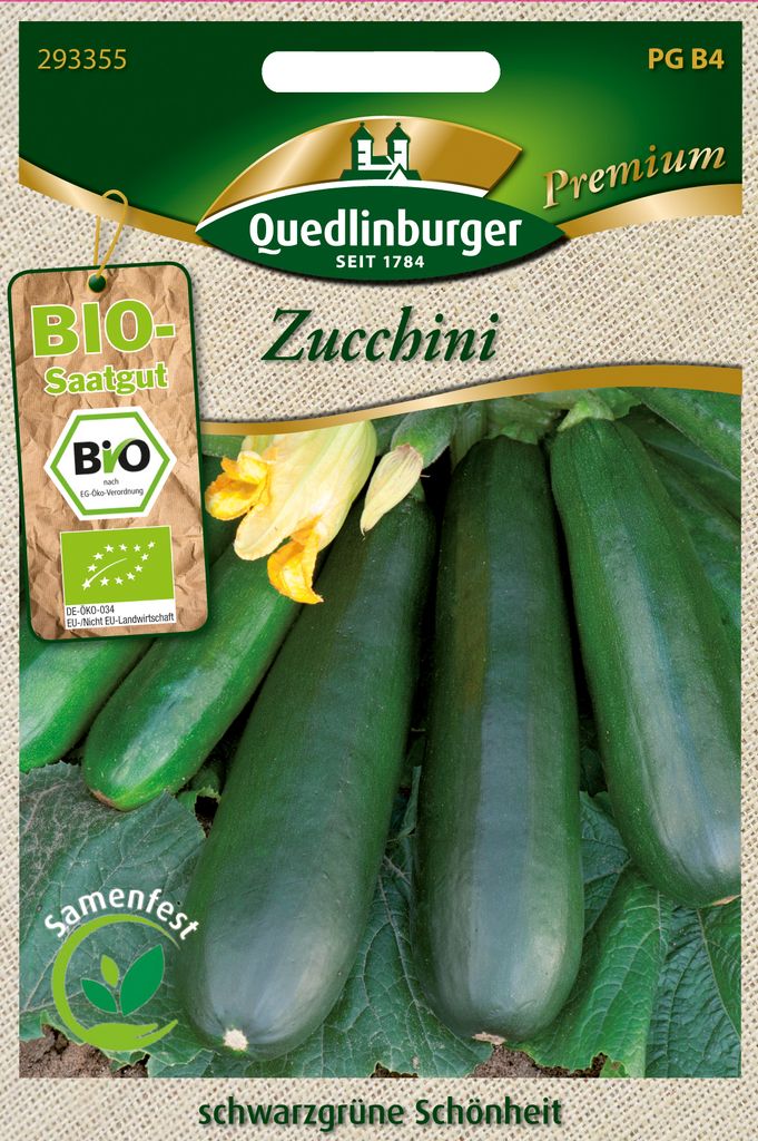 Zucchini dunkelgrün | Zucchinisamen von Quedlinburger