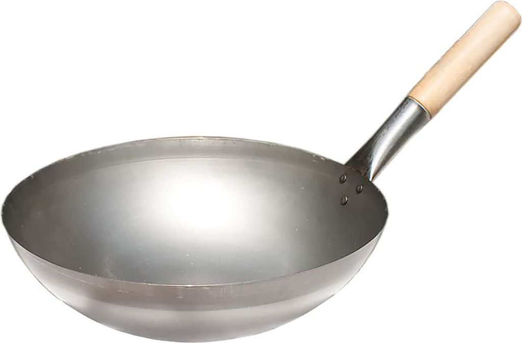 Original chinesische Wokpfanne mit Holzgriff, Ø 33 cm