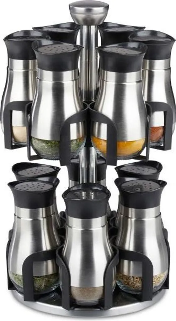 Set 12 Barattoli Spezie Vetro Ermetico - Accessori Cucina Design