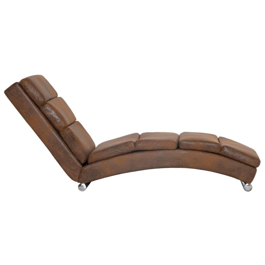 "2026 Aktion"Chaiselongue Modernes Design - Liegesofa für Wohnzimmer - Braun Wildleder-Optik - 155x51x71 cm DEMöbel 2531113