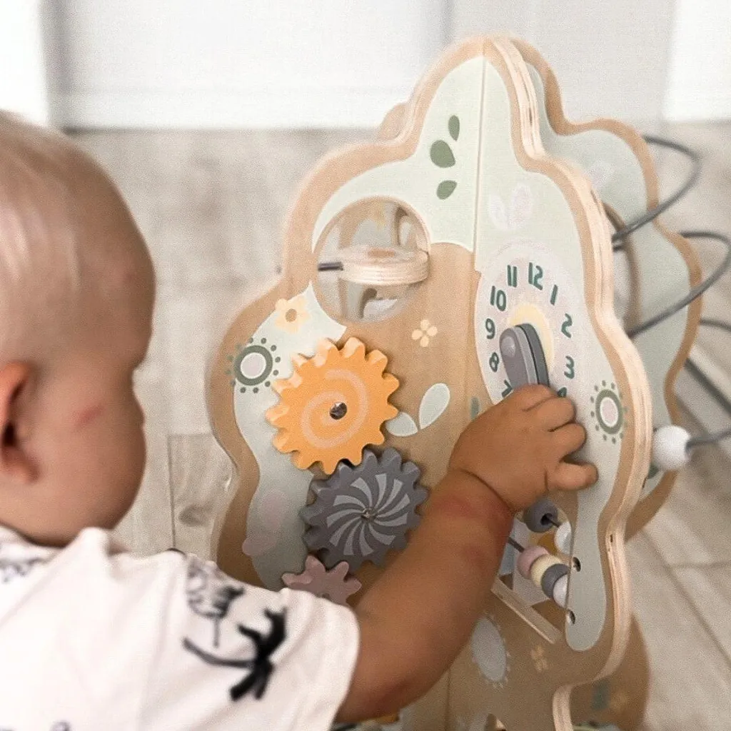 Arbre d'activités bois 10 en 1 : Stimulez l'éveil et évitez l'ennui de bébé