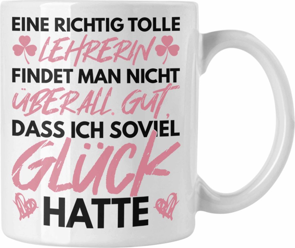Trendation - Lehrerin Abschiedsgeschenk Tasse Geschenk zum Abschied Klassenlehrerin Beste Lehrerin Geschenkidee Danke (Weiß)