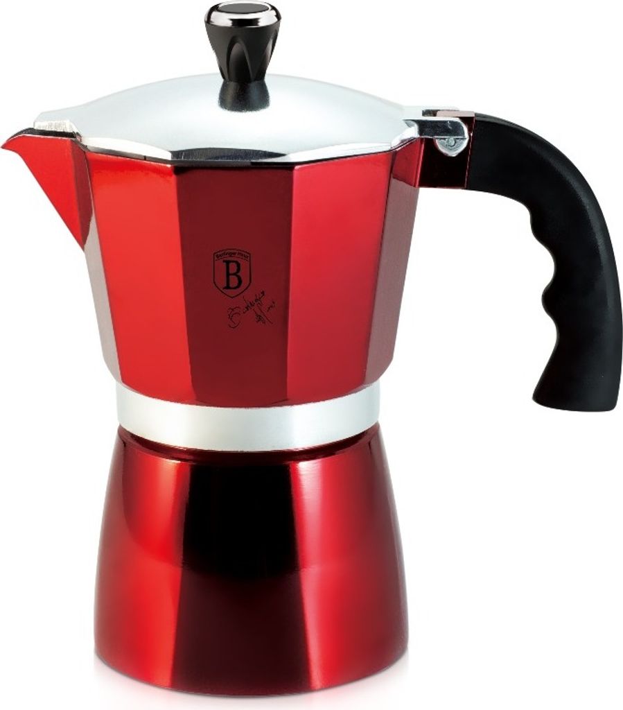 Espressokanne 3 Tassen Burgund Metallic Line