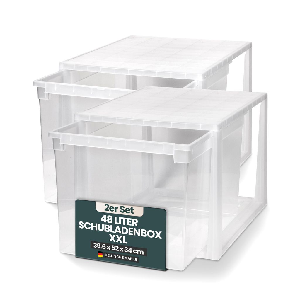 Set: 2 x Schubladenbox Größe 52 XXL mit  Nutzvolumen von 50 Produktbild 