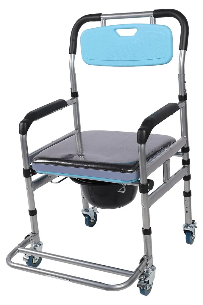Chaise percée mobile et pliable pour seniors, modèle confort réglable